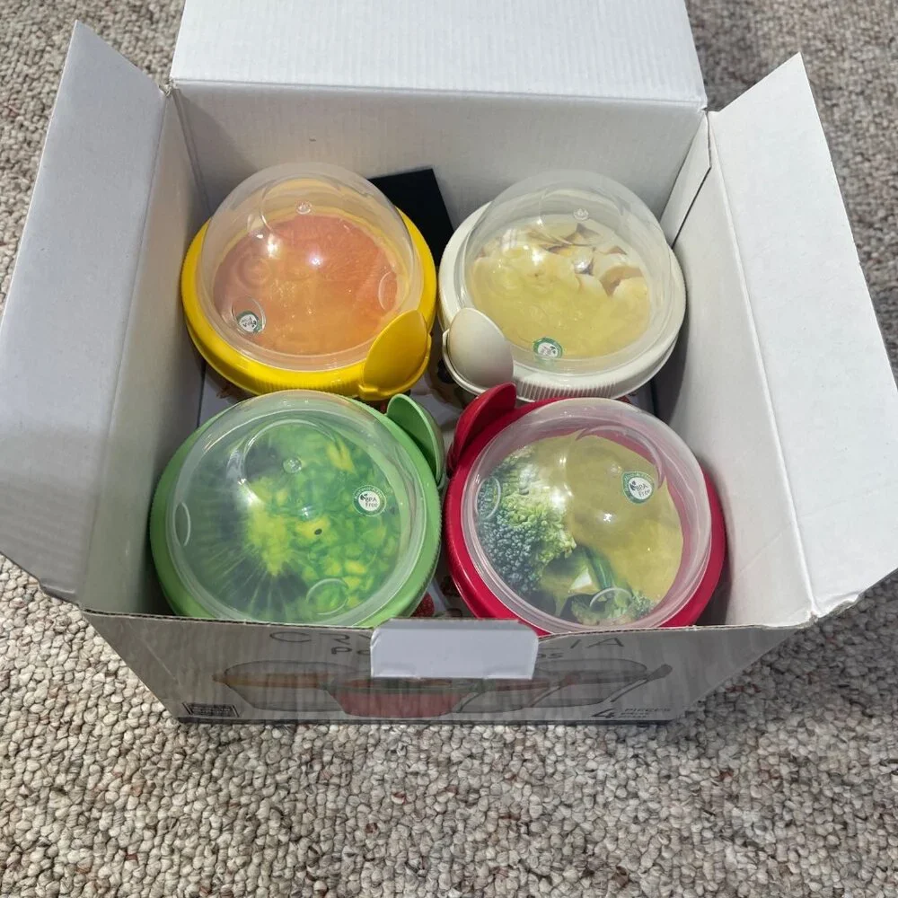 New CRYSTALIA, Colorful Set of 4 Cups Take and Go Yogurt Cup Topping Container